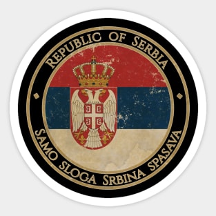 Vintage Republic of Serbia Europe European EU Flag Sticker